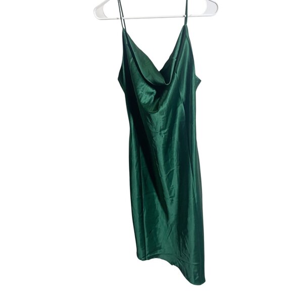 Petal + Pup Green Satin Midi Slip Dress Size US 6 Adjustable Straps - Picture 2 of 5